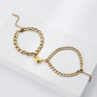 Bracelets de Couple Magnétiques — Duo Attraction Cardiaque