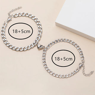 Bracelets de Couple Magnétiques — Duo Attraction Cardiaque