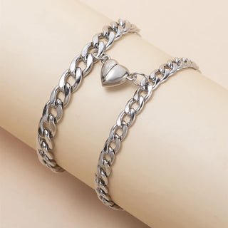 Bracelets de Couple Magnétiques — Duo Attraction Cardiaque