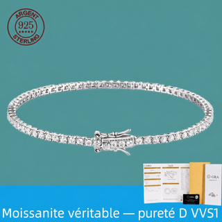 Bracelet Tennis Moissanite — Argent Sterling S925 | L'éclat d'un diamant, au quotidien