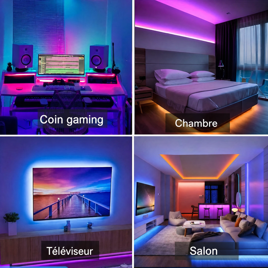 Ruban LED RVB NidLumin — L'ambiance de votre chambre, à votre humeur (5 à 30 m)